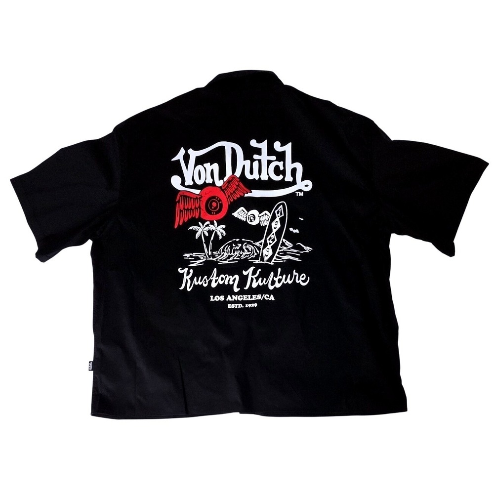 Von Dutch Originals Black Mechanic SS Shirt - Size 3XL